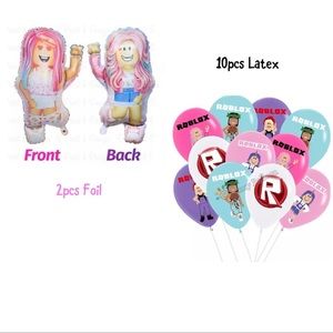 Roblox Girl 12pcs Mixed Foil and Latex Balloons.